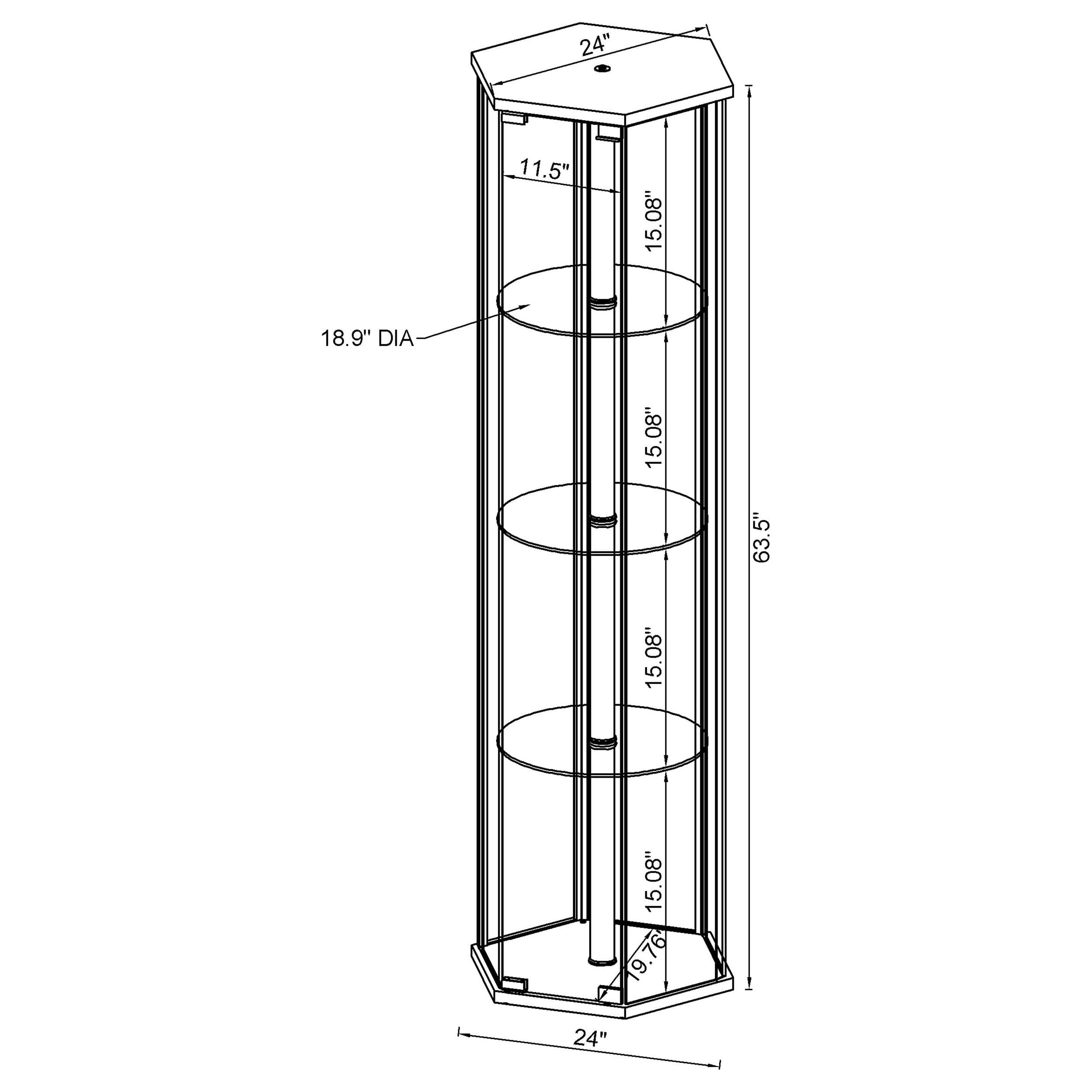 HR723 希少　バロッサバレンティ　hexagon 全面ガラスキュリオケース Amazon.com - BOWERY HILL Hexagonal Glass Curio Cabinet, Black and
